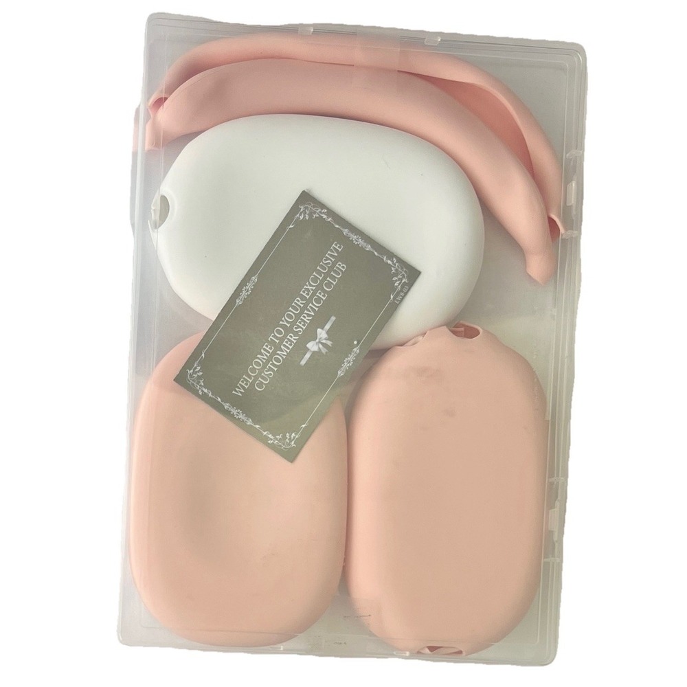 Silicone Case for Airpods Max Headphones Pink White Audio Accessory Electronics - Picture 2 of 5